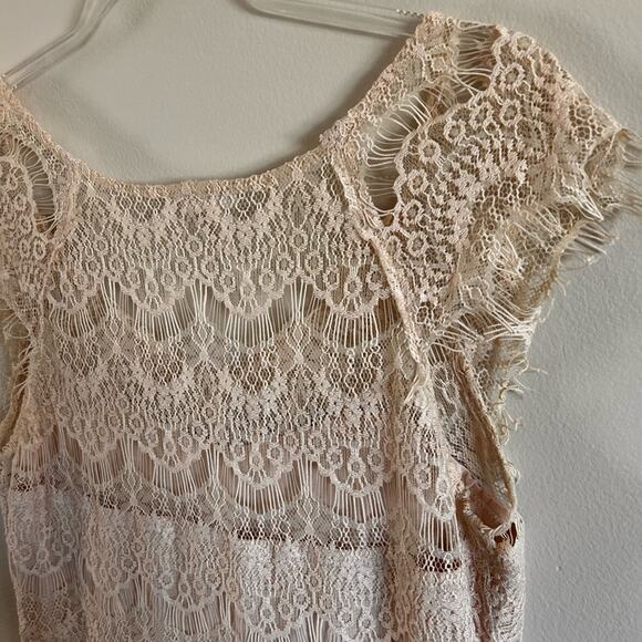 Free People Intimately Cream Lace Dress – Size L (8) - Picture 8 of 9